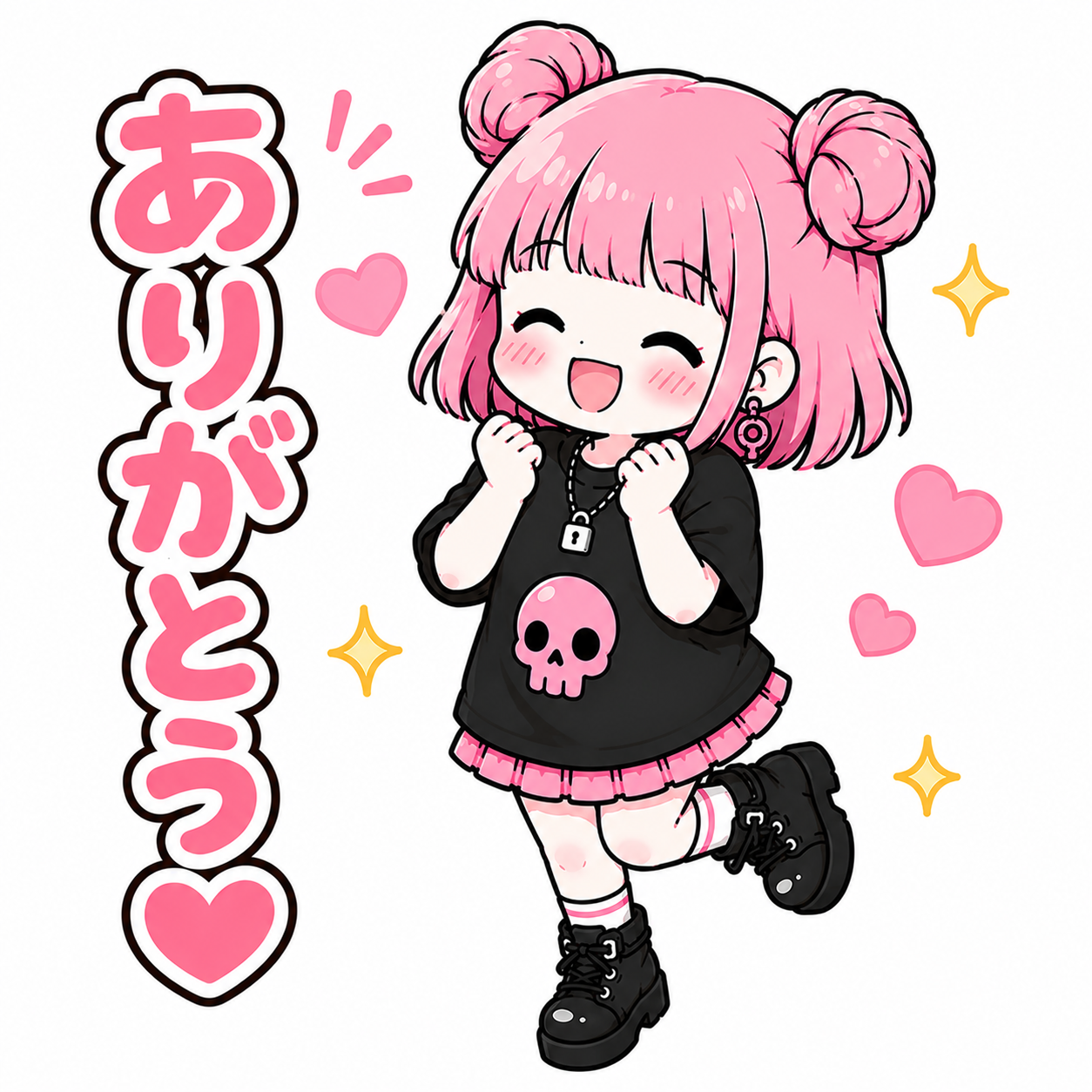 笑顔でお出迎えする、ピンク髪のゆめちゃん